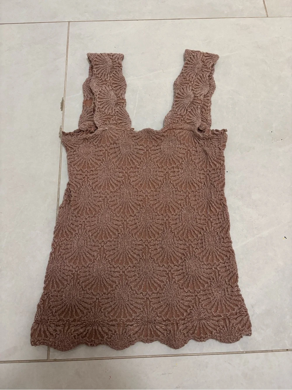 Free People Mauve Crochet Tank Top